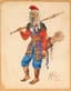 MSTISLAV DOBUZHINSKY (1875-1957)
Lance bearer with quiver of arrows and mace