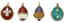 SET OF FOUR 'EASTER EGGS' SILVER-GILT ENAMEL AND GEMS PENDANTS