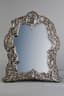 HENRY MATTHEWS VICTORIAN ENGLISH STERLING SILVER TABLE MIRROR
Mark of Henry Matthews, Birmingham, circa 1902