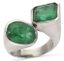 BAGUE ‘TOI ET MOI’ EN OR GRIS 18K ET EMERAUDES