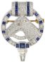 ‘HORSE HEAD’ ART DECO STYLE 18K GOLD DIAMOND SAPPHIRE BROOCH