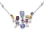 18K WHITE GOLD, DIAMOND, TANZANITE, CITRINE, AMETHYST AND CHALCEDONY NECKLACE