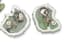 18K WHITE GOLD DIAMOND, EMERALD AND JADE EARRINGS