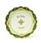 LARGE PORCELAIN DISH «BREAD AND SALT» WITH A FIGURED EDGE
DECORATED WITH GILDED WREATHS AND CARTOUCHES WITH FLORAL