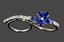 SAPPHIRE AND DIAMOND FLOWER DOUBLE RING
