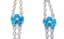 DIAMOND AND TOURQUOISE EARCLIPS
White gold chandelier earclips set with diamonds and turquoises with floral design