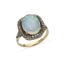 BAGUE EN OR JAUNE 18K ET ARGENT DORE DIAMANTS ET OPALE