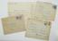 MANUEL DE FALLA (1876-1946)
Set of 3 pieces, 2 with autograph apostilles, addressed  to Madeleine Greslé. Accompanied by 3 envelopes
