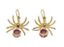 [SANS RESERVE]
‘ARAIGNEE’ BOUCLES D’OREILLES EN ARGENT DORE DIAMANTS, AMETHYSTES, SPINELLES ET RUBIS