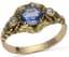 19TH CENTURY YELLOW GOLD DIAMOND AND SAPPHIRE CHARM RING
