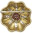 FLEUR' BROCHE ITALIENNE EN OR JAUNE ET GRIS 18K, DIAMANTS ET RUBIS, ANNEES 1960-1970
