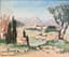 UNKNOWN ARTIST, 20th century
Village by the mountains