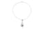 WHITE GOLD 18K, DIAMONDS AND EMERALD NECKLACE AND 'HEART' PENDANT