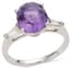 PURPLE SAPPHIRE, DIAMOND, 18K WHITE GOLD RING (WITH CERTIFICATE)