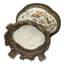 [NO RESERVE]
DECORATIVE CERAMIC AND BRASS VASE WITH POLYCHROME DECORATION OF BIRDS PERCHED AND NESTING AMONG THE FOLIAGE