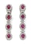 PAIR OF 18K WHITE GOLD, DIAMOND AND RUBY PENDANT EARRINGS