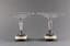 A PAIR OF PAIRPOINT SILVER PLATE AND CRYSTAL TABLE CENTERPIECES ON WHITE ONYX PEDESTAL