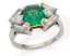 ART DECO PLATINUM, EMERALD AND DIAMOND RING, CIRCA 1940’S