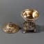 RUSSIAN SILVER-GILT CAVIAR VASE ON PEDESTAL WITH COVER, 1851
