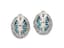 18K WHITE GOLD, DIAMOND AND TURQUOISE EARCLIPS