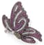 'BUTTERFLY' 18K WHITE GOLD, DIAMOND AND RUBY PENDANT BROOCH