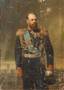 TYURIN IVAN ALEXEEVITCH (1824-1904/1905)
Portrait of Alexander III of Russia with the Signal Tower of The Gatchina Palace in the background. 1881