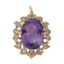14K YELLOW GOLD AND SILVER GILT DIAMONDS, AMETHYST AND RUBIES PENDANT