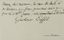 GUSTAVE EIFFEL (1832-1923)
Autograph letter, 23 December 1916 to miss Antoinette Janssen (1862-1924), daughter of the astronomer Jules Janssen (1824-1907).