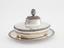 Silver serving dish decorated with a pomengrate finial
Russia, Moscow, assay master’s mark Aleksey Vykhlyaev, aledrman’s mark of Aleksey Kosyrev, maker’s mark ‘GS’, 1791