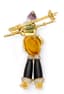 ‘THE SKIER’ 18K YELLOW GOLD, DIAMOND, AMETHYST, AMBER, CITRINE AND ROCK CRYSTAL BROOCH