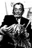 SALVADOR DALI (1904-1989)
Photograph with his pet ocelot, named «Babou»