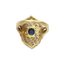 BAGUE EN OR GRIS ET JAUNE 18K, DIAMANTS ET SAPHIR