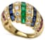 CARTIER
18K YELLOW GOLD DIAMOND SAPPHIRE EMERALD AND RUBY RING, CIRCA 1980