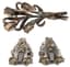 SET OF SILVER EARRINGS AND SILVER-PLATED BROOCH