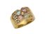 'FLOWER' 18K YELLOW GOLD DIAMOND PINK BERYL AND AQUAMARINE RING