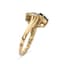14K YELLOW GOLD, SAPPHIRE, DIAMOND RING