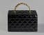 CHANEL VINTAGE BLACK PATENT QUILTED VANITY BOX BAG