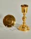 NEO-GOTHIC STYLE SILVER-GILT LITURGICAL CHALICE AND PATEN