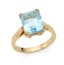 GOLD-PLATED AND AQUAMARINE RING