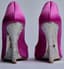 CASADEI FUCHSIA SATIN PUMPS WITH CRYSTAL HEELS