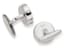 CHOPARD HAPPY DIAMOND 18K WHITE GOLD, DIAMOND AND ONYX CUFFLINKS