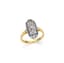14K WHITE AND YELLOW GOLD, DIAMOND AND SAPPHIRE RING