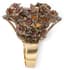 14K YELLOW GOLD, SILVER, DIAMOND, RUBY, SAPPHIRE AND TOPAZ RING