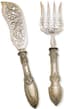SET OF FRENCH SILVER FISH CUTLERY WITH OPENWORK DECORATION OF FLOWERS AND FOLIAGE