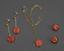 GOLD AND CORAL NECKLACE AND EARRINGS SET