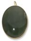 PENDENTIF/ BROCHE EN OR JAUNE 14K ET NEPHRITE OU QUARTZ VERT