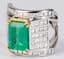 REPOSSI 18K WHITE GOLD, DIAMOND, EMERALD RING