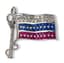 WHITE GOLD DIAMONDS, SAPPHIRES AND RUBIES FLAG BROOCH
