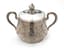 TEA SET COMPRISING PARCEL-GILT SILVER SUGAR BOWL AND CREAMER WITH MONOGRAM ‘AD’ AND FLORAL DECORATION