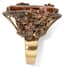 14K YELLOW GOLD, SILVER, DIAMOND, RUBY, SAPPHIRE AND TOPAZ RING